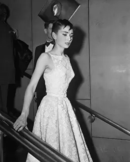 Exhausted Prints: Audrey Hepburn on Staircase after Accepting Oscar