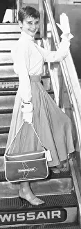 Gangway Prints: Audrey Hepburn Waving From Airplane Steps
