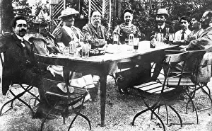August Bebel and Associates at Outdoor Table