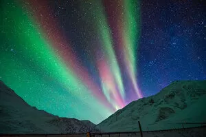 Aurora above Alaskan Mountains