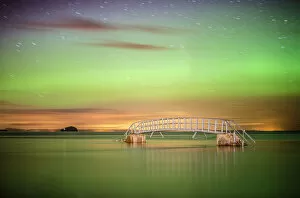 Images Dated 28th February 2014: Aurora Borealis, Belhaven Bridge, Scotland