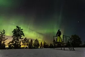 Aurora Borealis Collection: Aurora borealis in Lapland, Finland