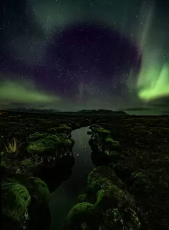 Images Dated 2nd March 2013: Aurora over the Silfra Rift in Iceland
