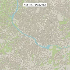 Images Dated 11th July 2018: Austin Texas US City Street Map