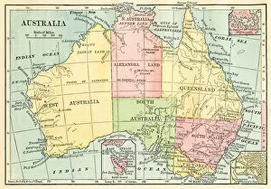 Pacific Gallery: Australia map 1875