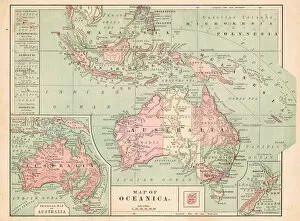 Images Dated 9th April 2018: Australia map 1881