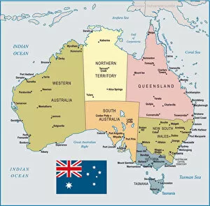 Images Dated 25th April 2018: Australia Map - illustration