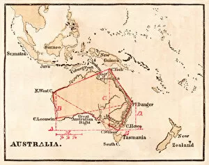 Images Dated 18th February 2017: Australia study map 1867