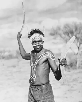 Australian Aboriginal Handling a Boomerang