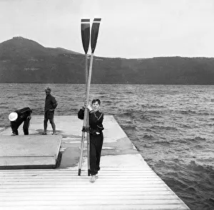 National Sports Team Prints: Australian Coxswain Standing on Dock