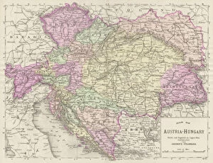 Hungary Collection: Austria Hungary map 1893