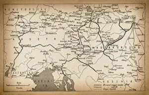 Images Dated 11th April 2017: Austria and Hungary rail map from 1893