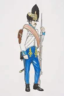 Uniform Prints: Austrian empire circa 1815, Hungarian Grenadier in Austrian Army