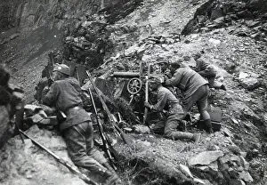 Gunner Prints: Austrian Machine Gunners In Ditch