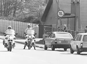 Police Prints: Austrian police officers of the gendarmerie on motorcycles