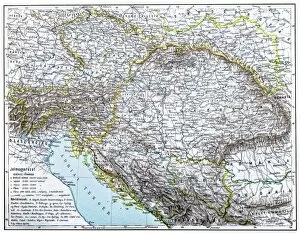 Hungary Collection: Austro-Hungarian Monarchy map from 1896