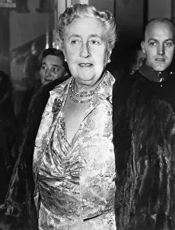 Prints of (Original Caption) 12/19/1954-London, England- Agatha Christie, favorite author of many a mystery fan, was among the first night audience at the Savoy Theatre to see The Spider's Web Famous Author Prints: Author Agatha Christie