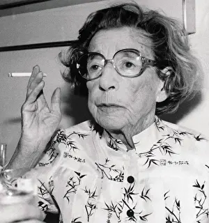 Author Lillian Hellman Gesturing