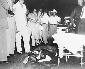 Stretcher Prints: Author Margaret Mitchell Lying On Pavement
