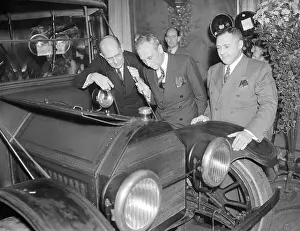 Alfred P Prints: Auto Execs Look Under Automobile Hood