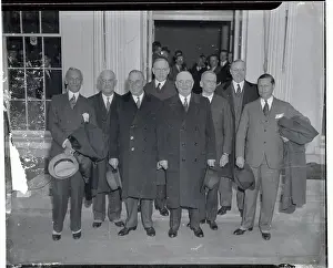 Alfred P Prints: Auto Execs Stand Outside White House