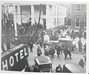 Flemington Prints: Automobiles and Congregation Outside Trial of Lindbergh Kidnappers