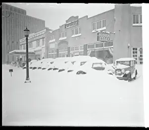 Mineola Prints: Automobiles Covered in Snow
