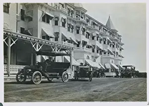 Lodgings Prints: Autos in front of Hotel