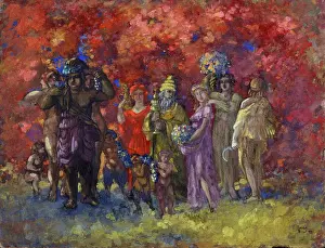 Symbolism Prints: Autumn. Allegory, 1912. Artist: Arapov, Anatoli Afanasyevich (1876-1949)