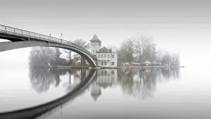 Rivers Prints: Autumn atmosphere at the Abbey Bridge and Island of Youth in Treptower Park
