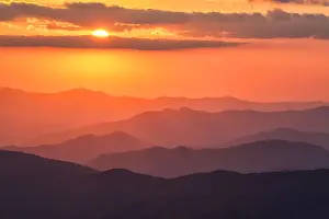 North Carolina Prints: Autumn sunset from Clingmans Dome