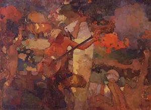 Allegory Prints: Autumn, by Ugo Valeri, 1909, 20th Century, oil on canvas