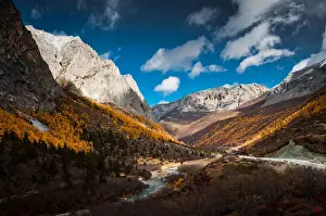 Yading Prints: Autumn view of Yading National park