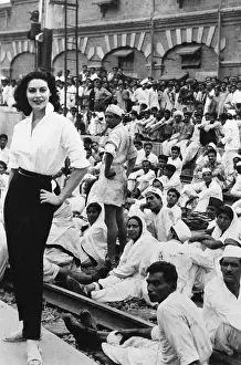 Ava Gardner Posing for Picture in Lahore