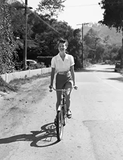 Bicycling Prints: Ava Gardner Riding a Bicycle