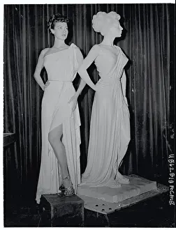 Ava Gardner Standing Near Statue