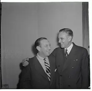 Robert F Prints: Averell Harriman and Robert F. Wagner Jr. in Fond Pose