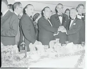 Averell Harriman Shaking Hands With Abe Stark
