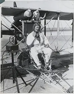 Aviator Al Wilson in Curtiss Pusher Plane