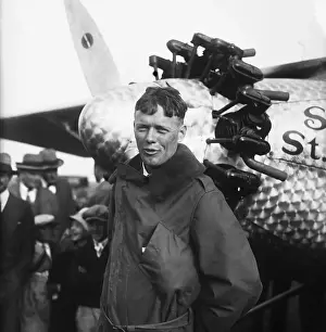 Aviator Charles Lindbergh Arriving in New York for Parisian Flight