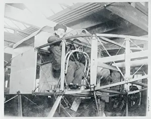 Aviator Cuno Rheden in His Plane