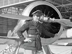 Propeller Prints: Aviator Roscoe Turner Posing Beside Airplane