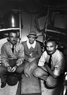 Aviatrix Amelia Earhart and Peers Inside Airplane