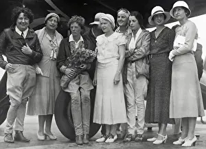 Aviatrix Amelia Earhart with Women Flyers