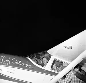 Columbus Prints: Aviatrix Jerrie Mock Seated in Plane