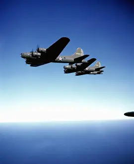 Haze Prints: B-17 Bombers En Route To England