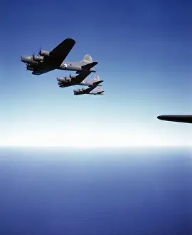 Haze Prints: B-17 Bombers En Route To England