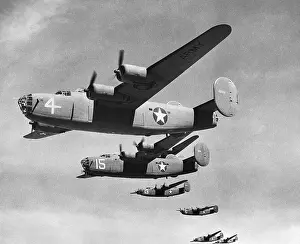 Bomb Prints: B-24 Bombers In Mid-Flight