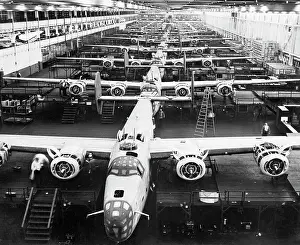 Assembly Line Prints: B-24 Liberators on Production Line