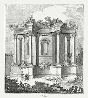 Images Dated 5th September 2016: Baalbek (Libanon), Roman Temple of Venus, wood engraving, published 1855